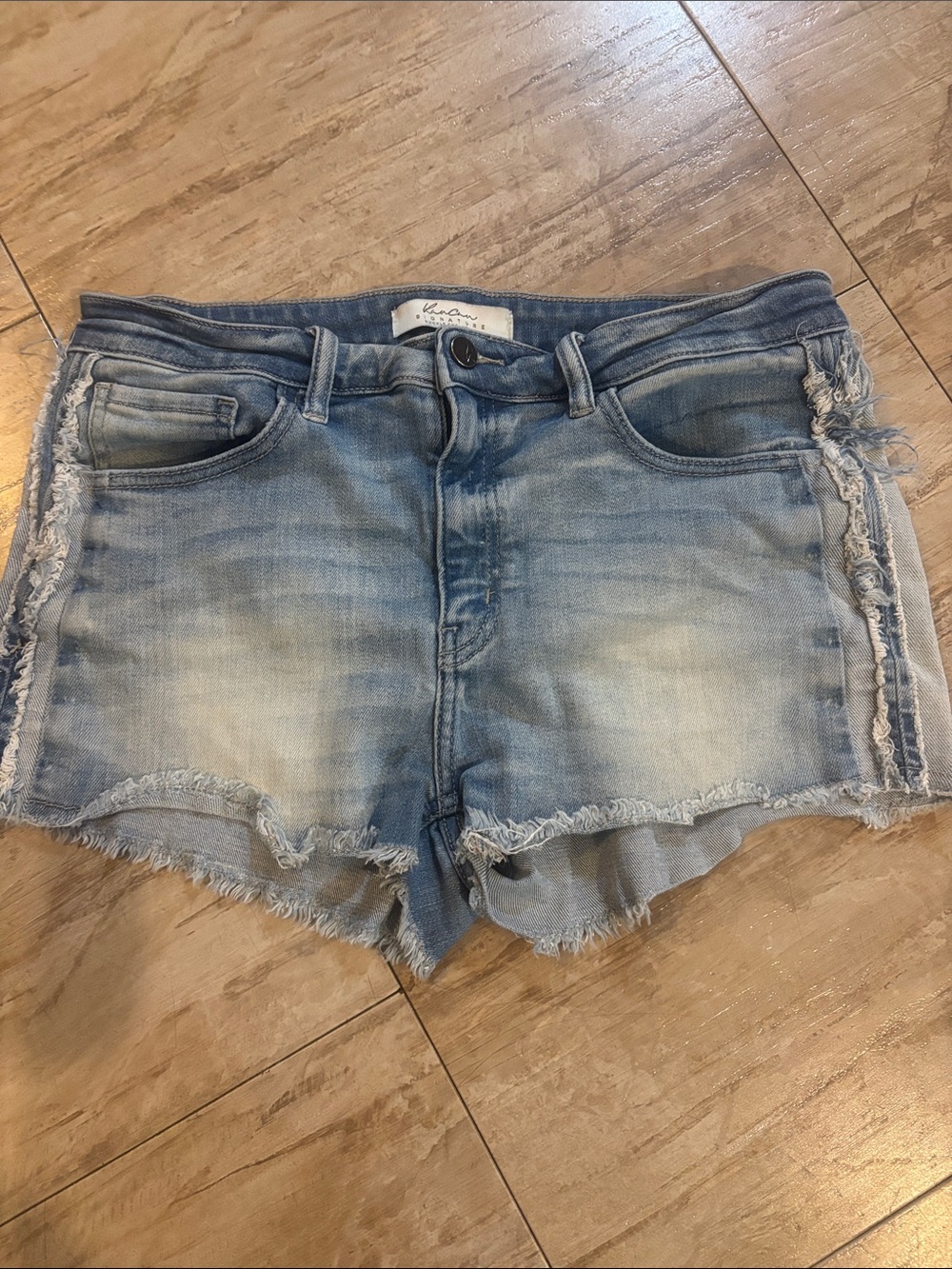 KanCan Light Wash Distressed Denim Shorts